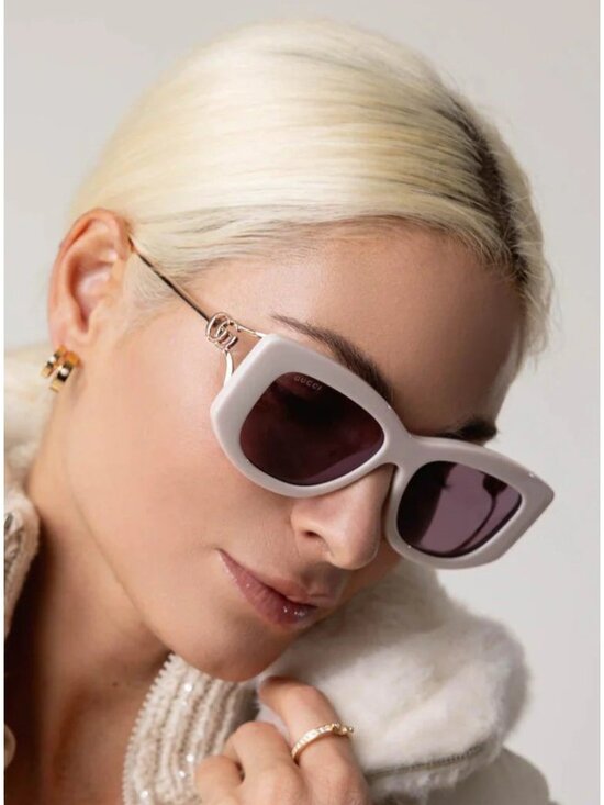 NEW GUCCI SUNGLASSES GG1566S 003 WHITE/GOLD WOMEN GUCCI EYEWEAR main image 4
